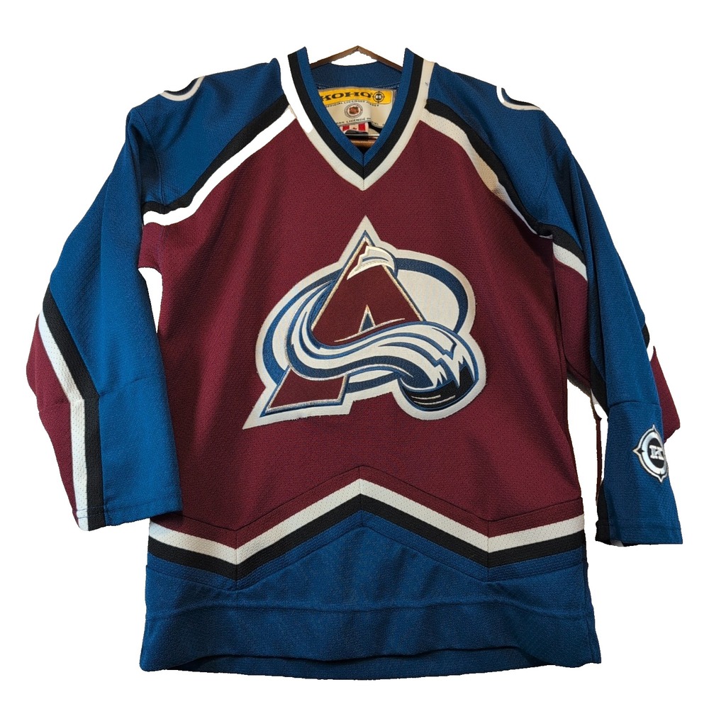 Vintage Colorado Avalanche NHL Air-Knit Koho Hockey Jersey Youth Sz L/XL